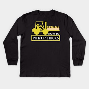 Pick Up Chicks Funny Kids Long Sleeve T-Shirt